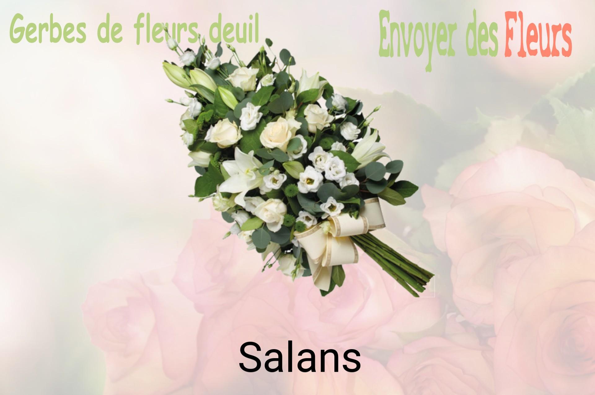 Gerbe de fleurs de deuil livrée à Salans